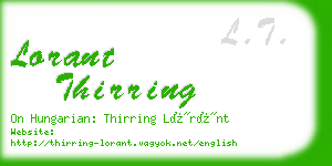 lorant thirring business card